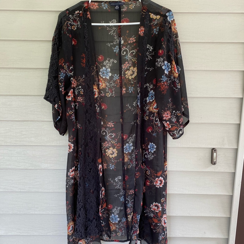 Long floral kimono